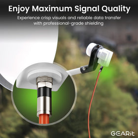 GEARit cable connected to TV and satellite receiver in home setup for clear signals
