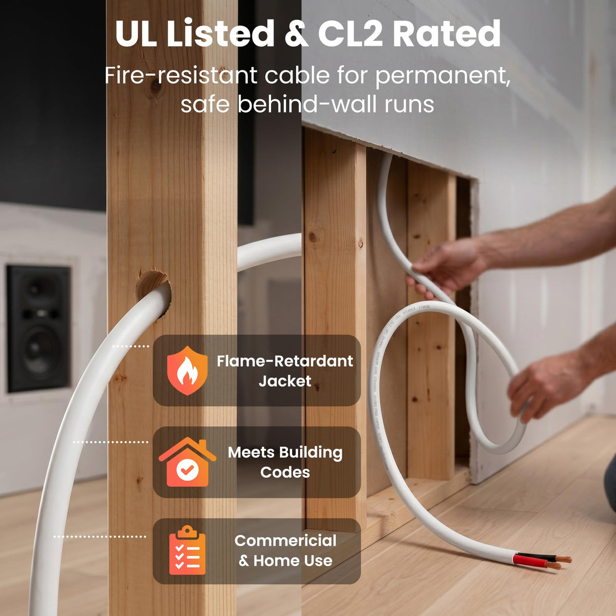 GEARit OFC copper 14ga wire delivers high-fidelity audio with minimal signal loss.