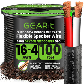 GEARit outdoor wire 100ft 16ga for clear backyard audio