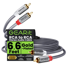GEARit RCA cable with dual shielding delivering clear audio for home theaters.