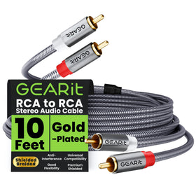 GEARit RCA cable with dual shielding delivers cleaner sound by reducing interference.