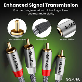 GEARit heavy-durability RCA cable resists kinks and wear.
