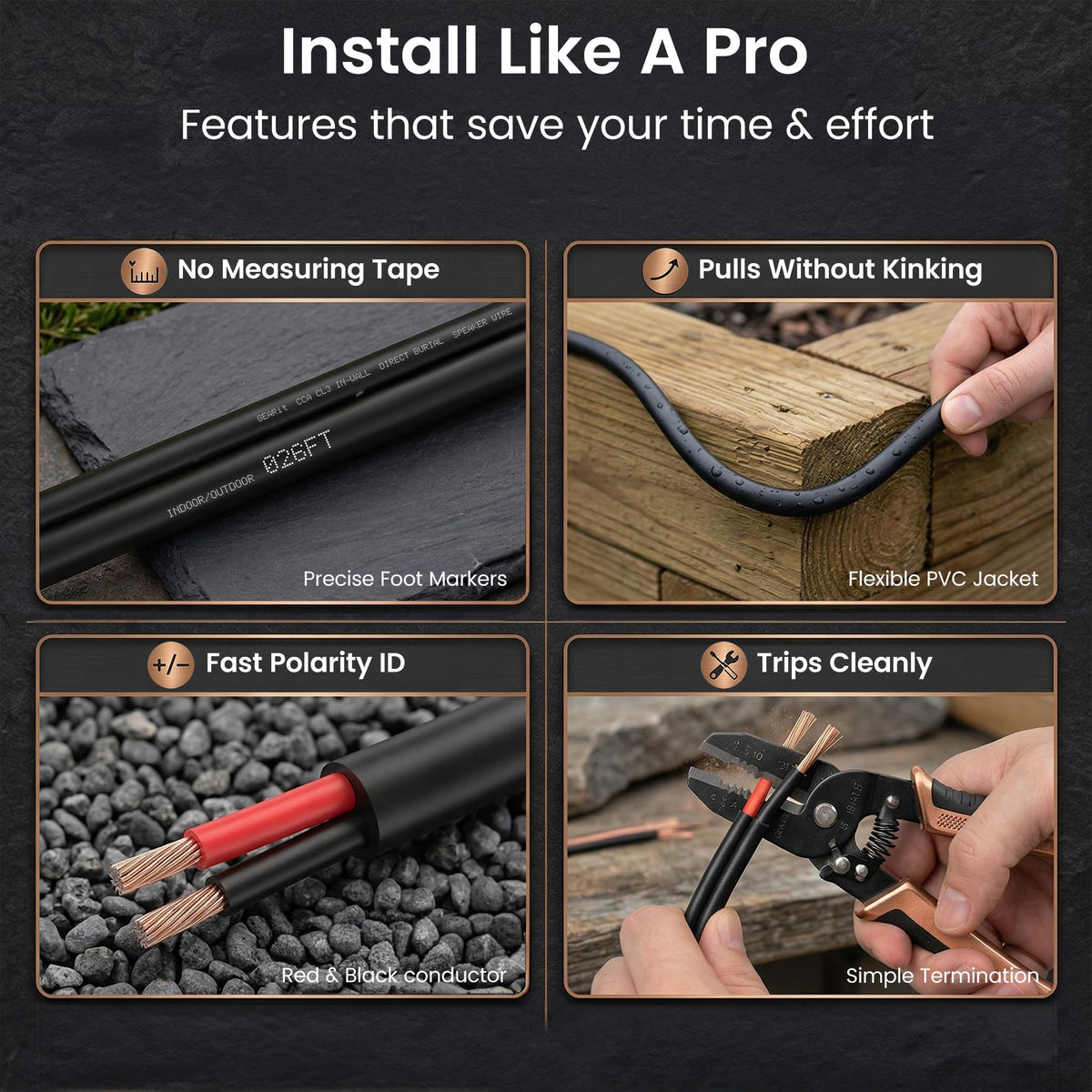 Jacket features sequential foot markers for precise cuts