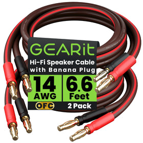 GEARit front view of speaker cables showing neat pre-terminated ends and benefit of easy installation