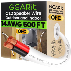GEARit 14ga OFC speaker wire in-wall installation for secure connections.