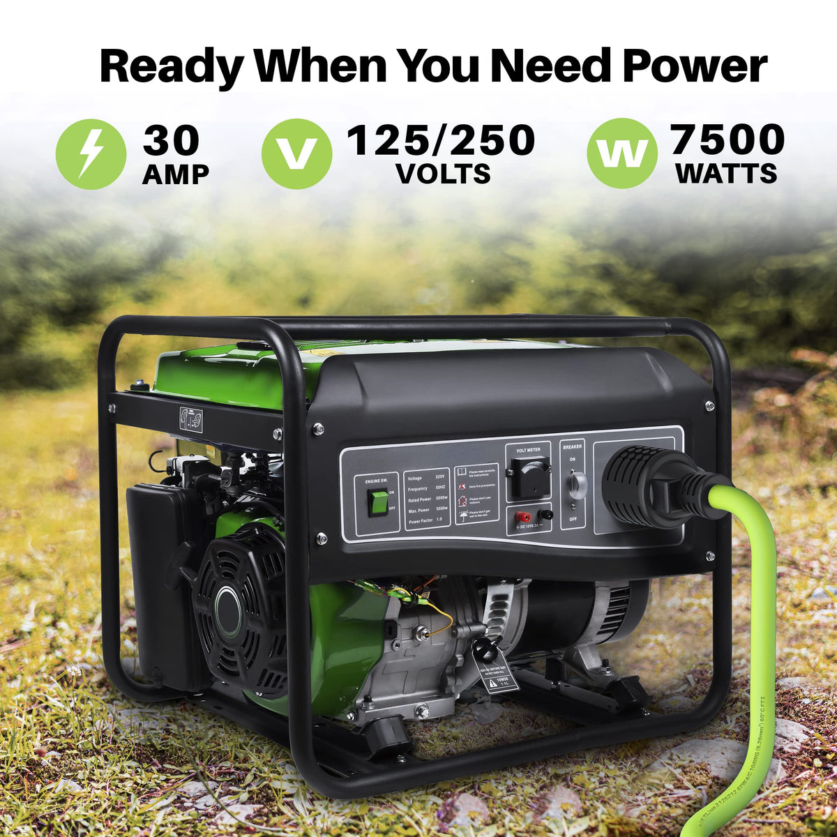 GEARit weatherproof generator cord in outdoor conditions