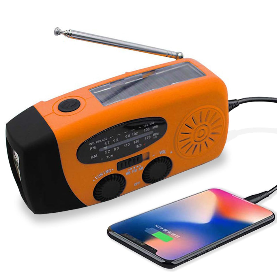 Geartist front view showing tuner and speaker for quick NOAA alerts