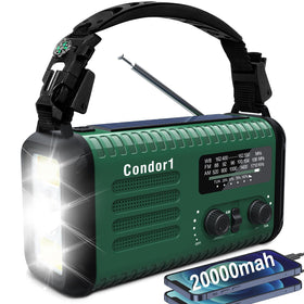 Geartist NOAA Weather Radio front view, compact emergency power for storms