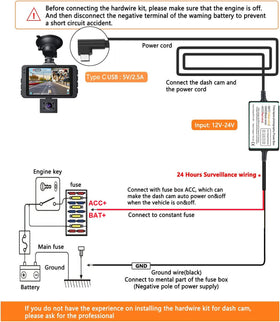 Gebildet dashcam hardwire kit with adapters fitting many vehicle models