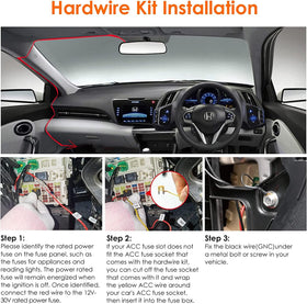 Gebildet micro USB output kit powering dashcam devices at 5V 2.5A