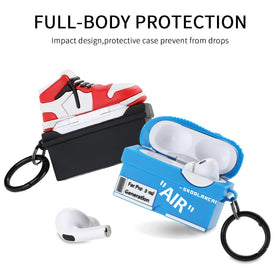 Gedicht AirPods Pro 3 case with red keychain carabiner adds portability