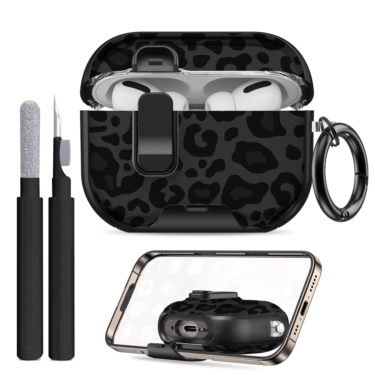 Gedicht leopard AirPods Pro 3 case protects against drops with stylish print.