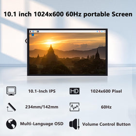 GeeekPi IPS display at 1024x600 delivers vibrant visuals for SBC development.