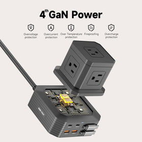 GEEK FULLY LED indicators and power buttons showing surge protection status clearly