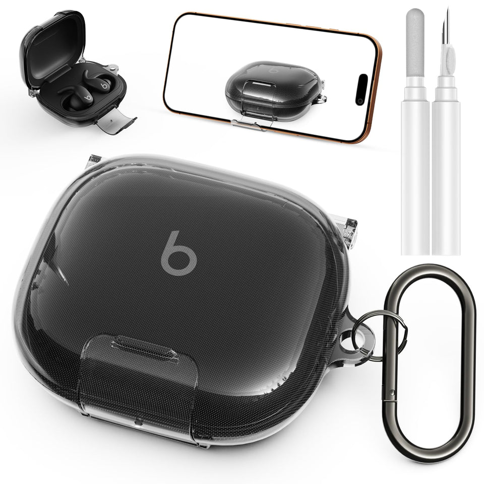 geekboy clear black front view showing slim protection and original Beats design