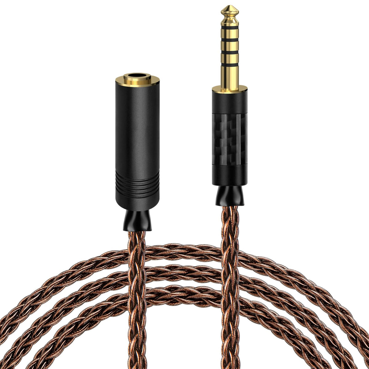 GEEKRIA Apollo 6NOCC cable front view with gold-plated 4.4mm connector for hi-fi clarity