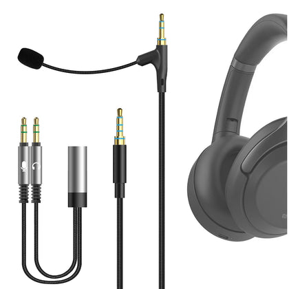 GEEKRIA boom mic headphone cable with adjustable mic for clear calls and gaming
