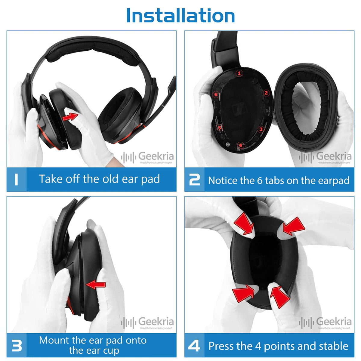 Geekria Replacement Earpads for GSP602 improve fit and feel during gaming