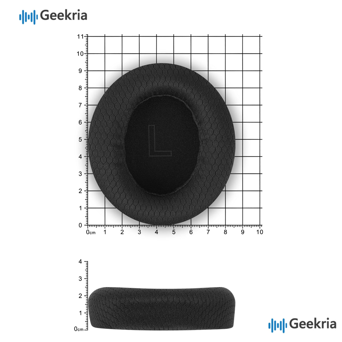 Geekria close-up mesh fabric and memory foam detail