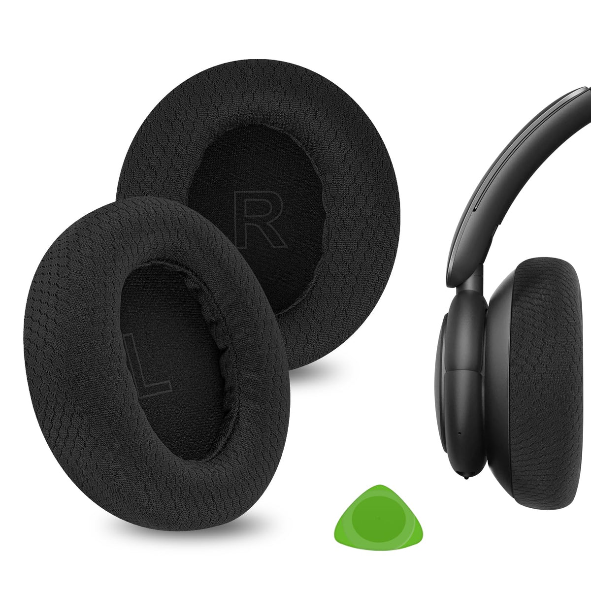 Geekria Comfort Mesh Ear Pads on Life Q30 – soft memory foam for comfortable listening