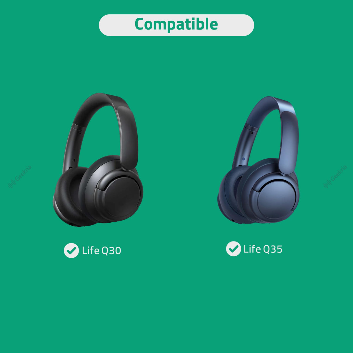 Geekria Comfort Mesh Ear Pads Life Q35 side view demonstrates cooling fit