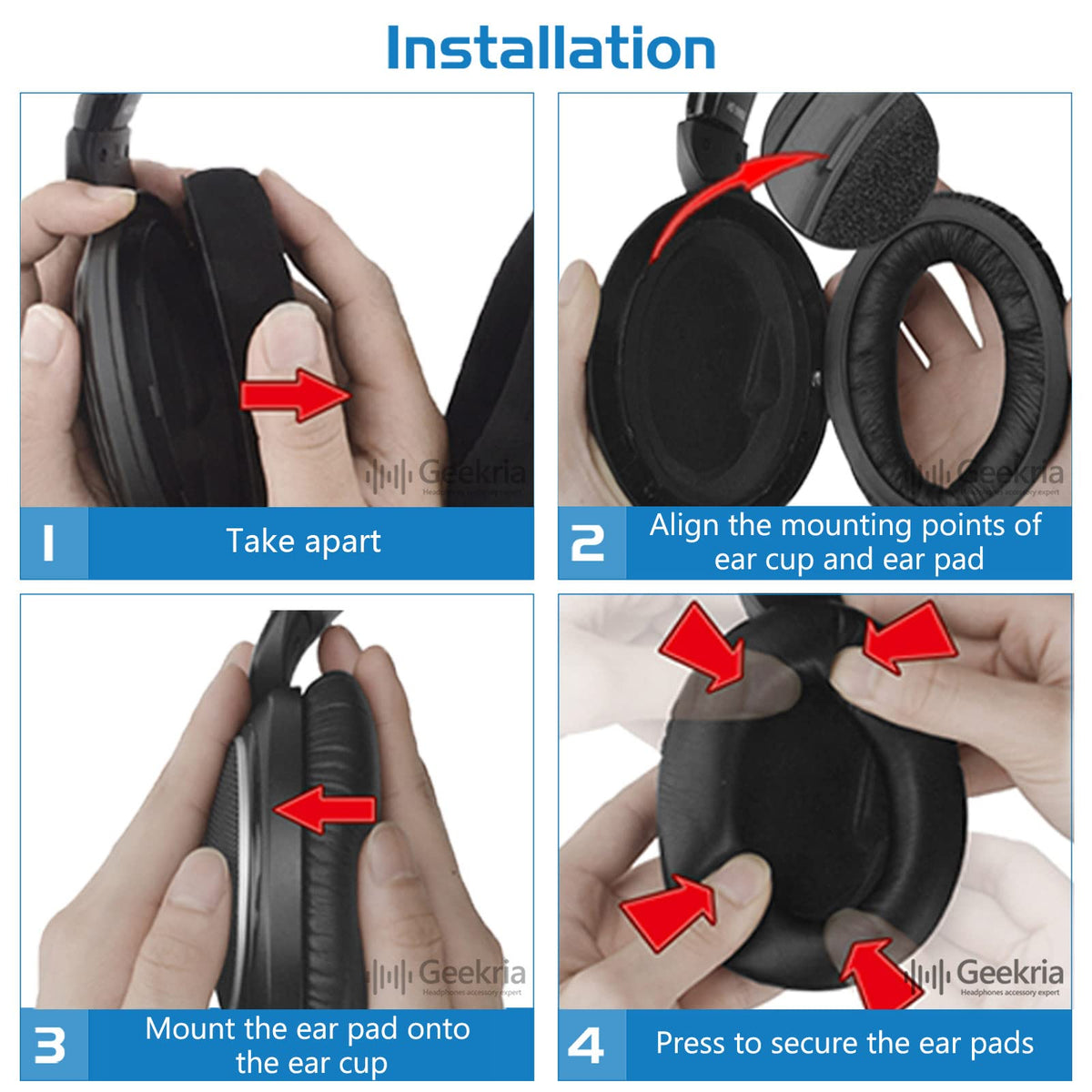 Geekria HMEC250 earpads bring a comfortable fit and durable memory foam.