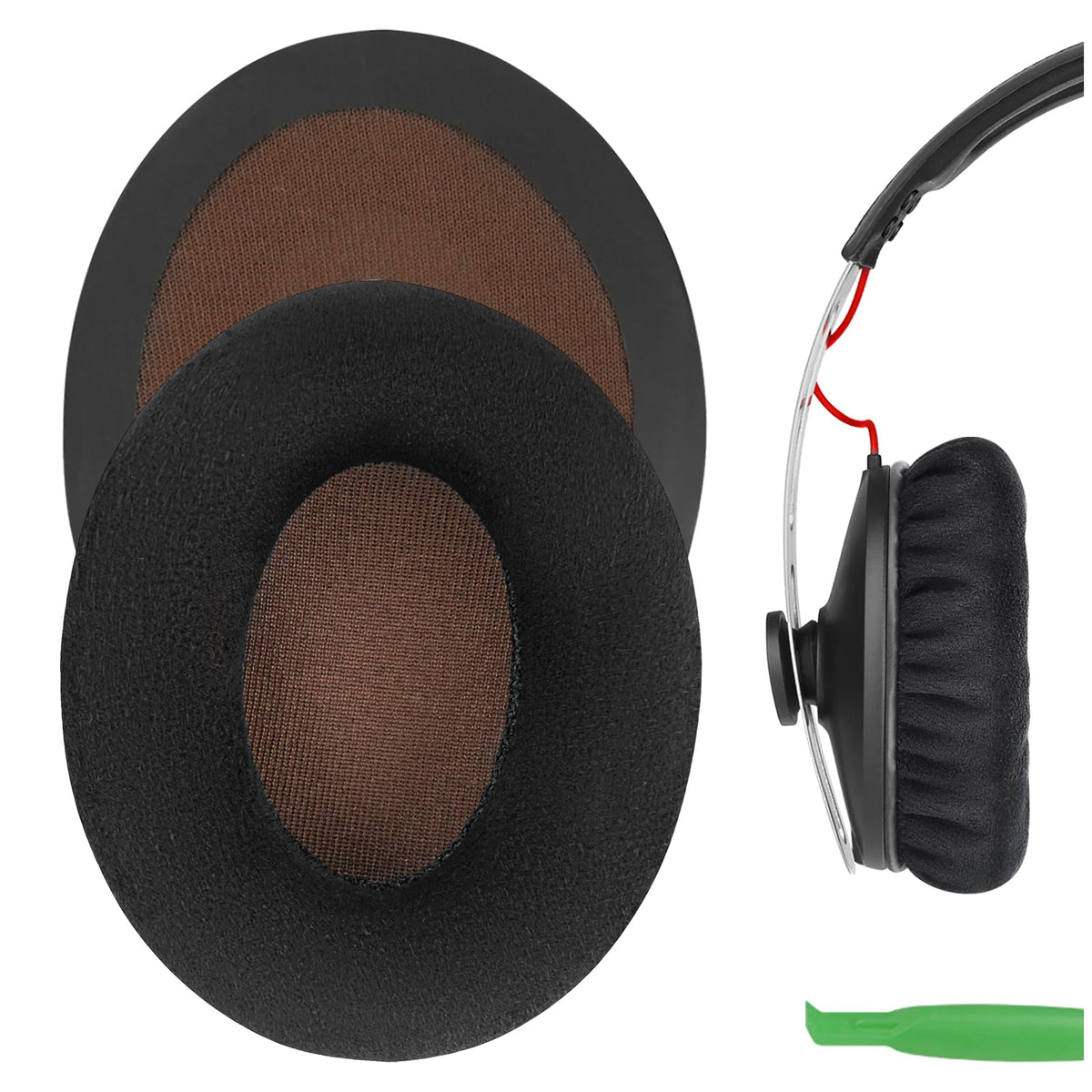Geekria Comfort Velour earpads for Sennheiser Momentum on-ear with soft cushioning for extended listening