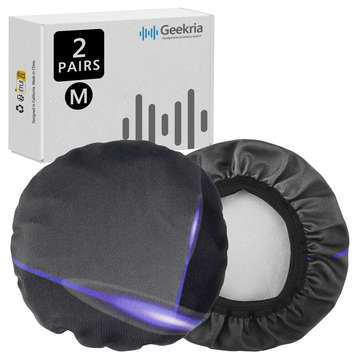 Geekria Cosmos Size M ear covers for over-ear headphones, washable and stretchable.