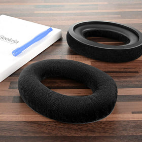 GEEKRIA ear pads installed on Sennheiser demonstrating fit and renewed comfort