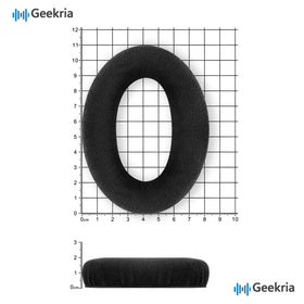 GEEKRIA branded back label on earpad for authentic replacement reassurance