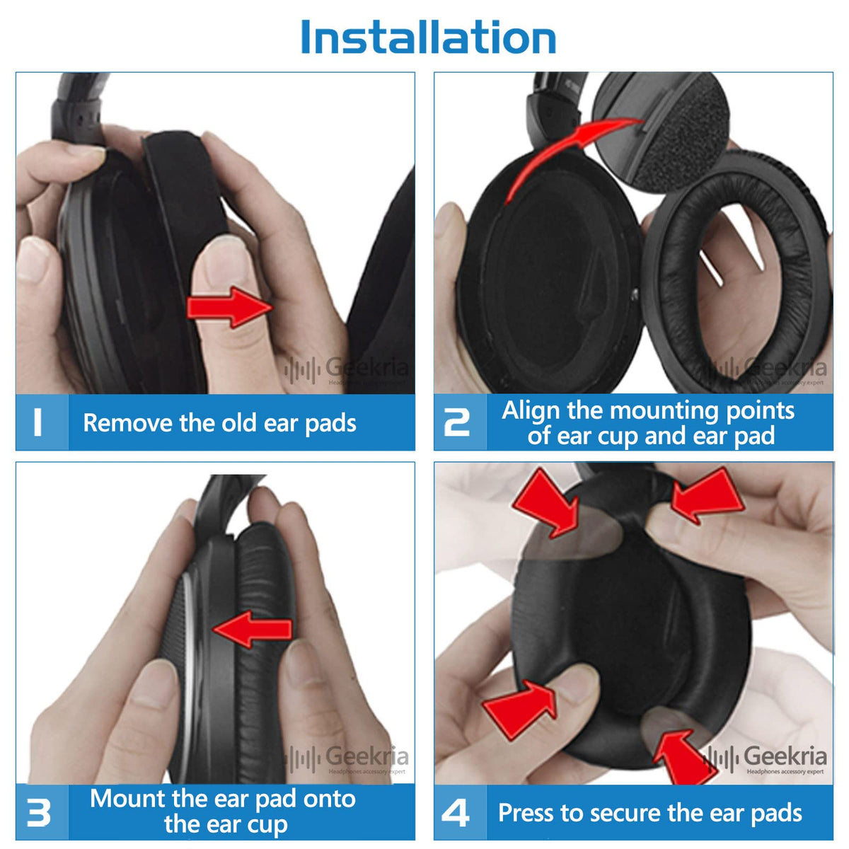 GEEKRIA ear pads beside ruler to show dimensions and verify compatibility