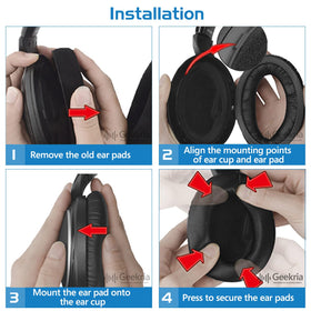 GEEKRIA ear pads beside ruler to show dimensions and verify compatibility