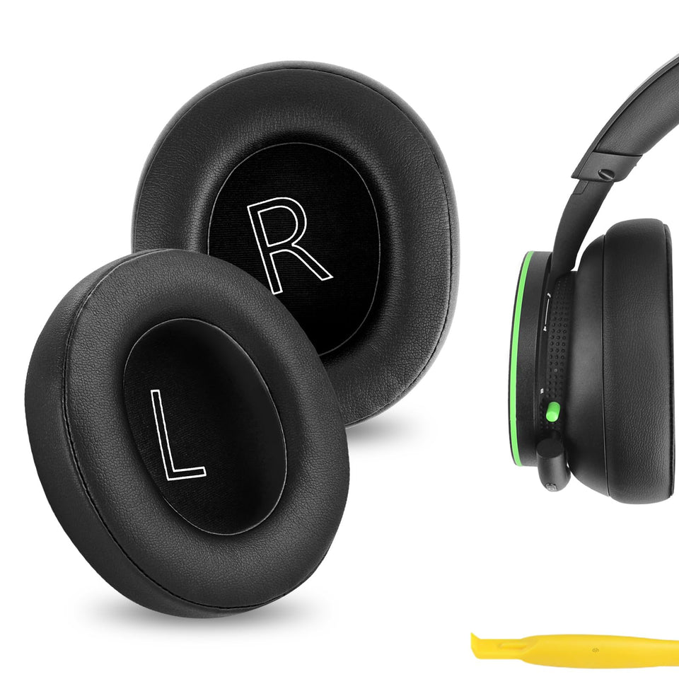 Geekria front view ear pads on black packaging showing renewed comfort