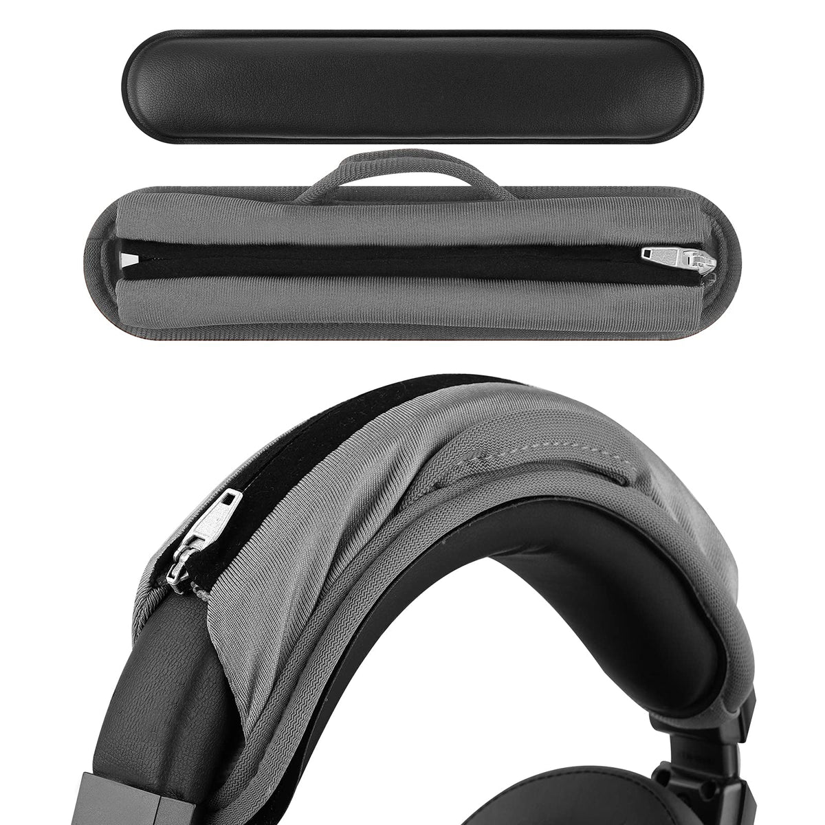 GEEKRIA grey headband cover adds a refreshed look and soft touch for compatible headphones