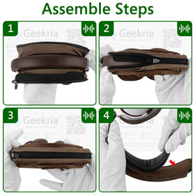 Geekria packaging includes a headband cover and removable cushion for DIY refresh.