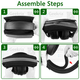 GEEKRIA headband dimensions illustration highlights 21 cm length for a precise fit.