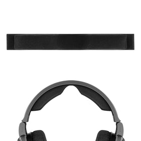 GEEKRIA front view of black headband pad showing fit and shape for easy replacement