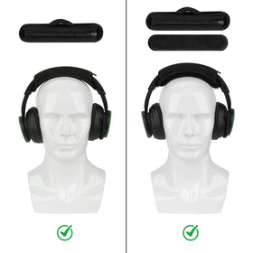 Geekria replacement headband pad in black highlights easy replacement and secure fit.