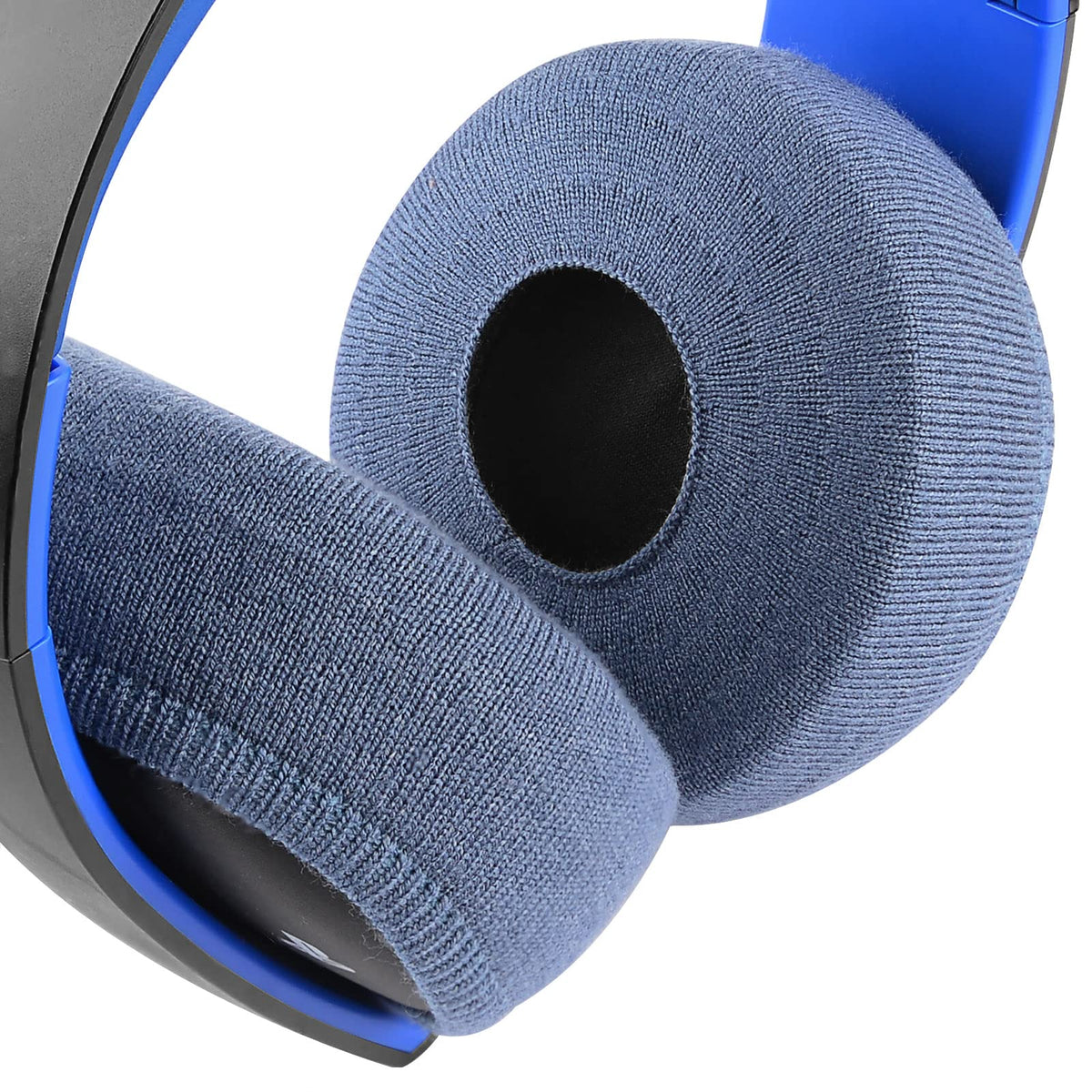Geekria earcups with protective covers on large over-ear headphones provide dust and sweat shielding