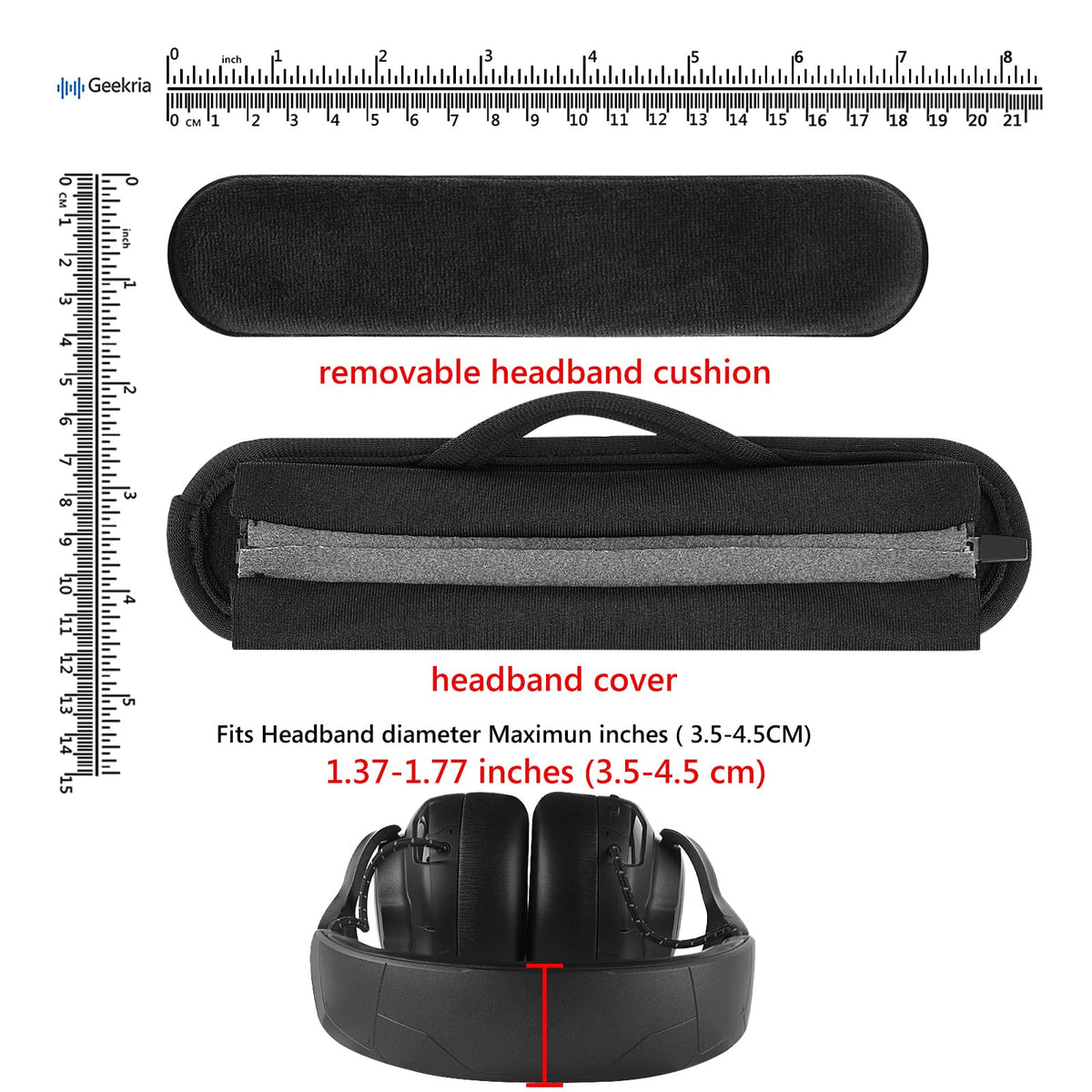GEEKRIA installation guide image demonstrates tool-free fit for quick replacement.