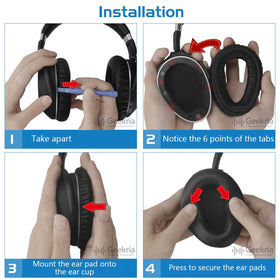 GEEKRIA installation guide screenshot showing simple steps for fast replacement