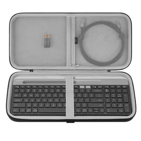 GEEKRIA keyboard hard shell case top view shows rugged exterior protection for Logitech MK470