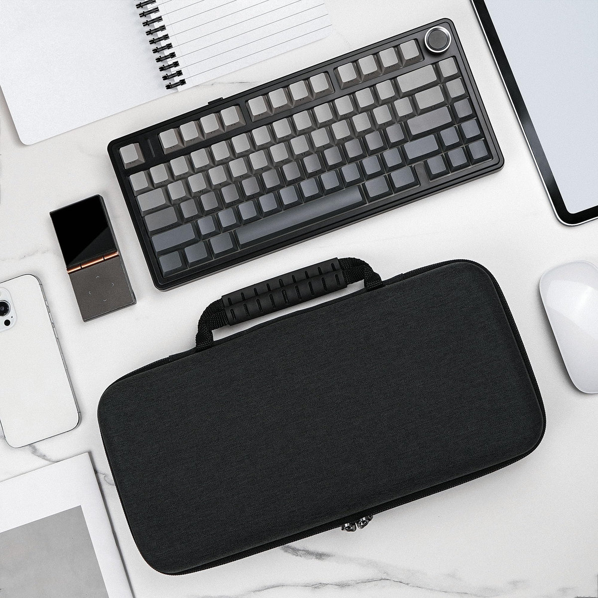 GEEKRIA case packed in a backpack ready for travel offering protection and portability
