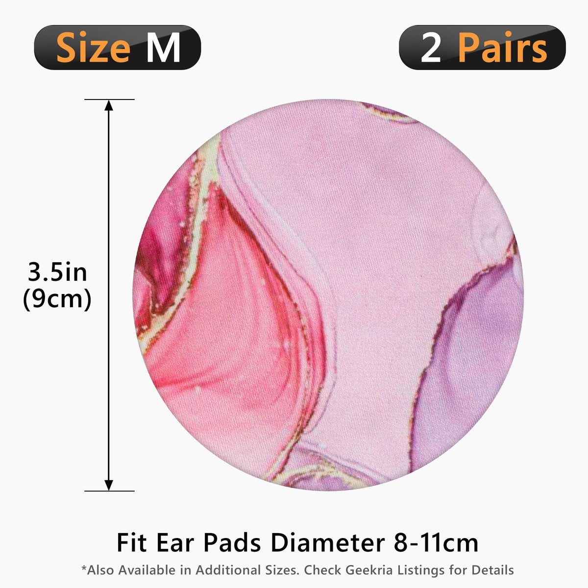 Geekria NOVA 2 pink marble headphone ear pad protection in use