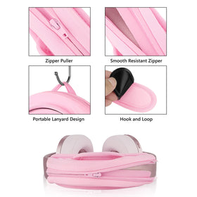 Geekria NOVA pink headband cover demonstrates universal compatibility with popular headphone brands.