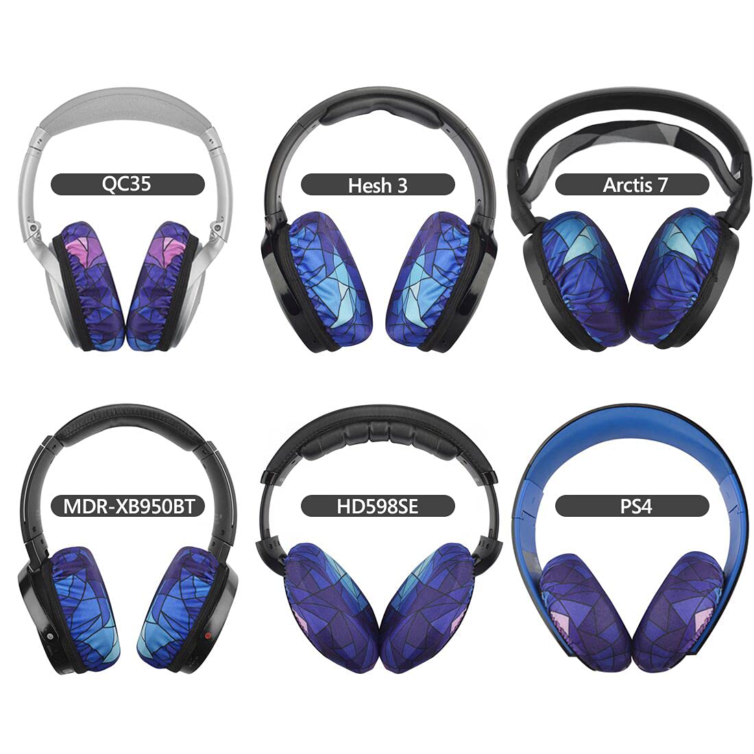 Geekria protective ear caps, diamond size M, extends headset life with daily use.