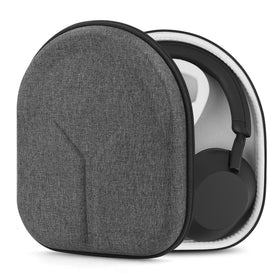 Geekria Shield exterior headphone case in dark grey protects devices on the go