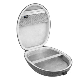 GEEKRIA shield open with Jabra headphones inside illustrating secure fit and storage