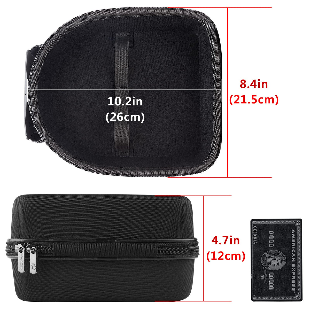 GEEKRIA Shield beside large headphones showing fit and scale benefit