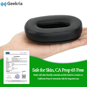 GEEKRIA ear pad next to ruler showing size and correct fit compatibility
